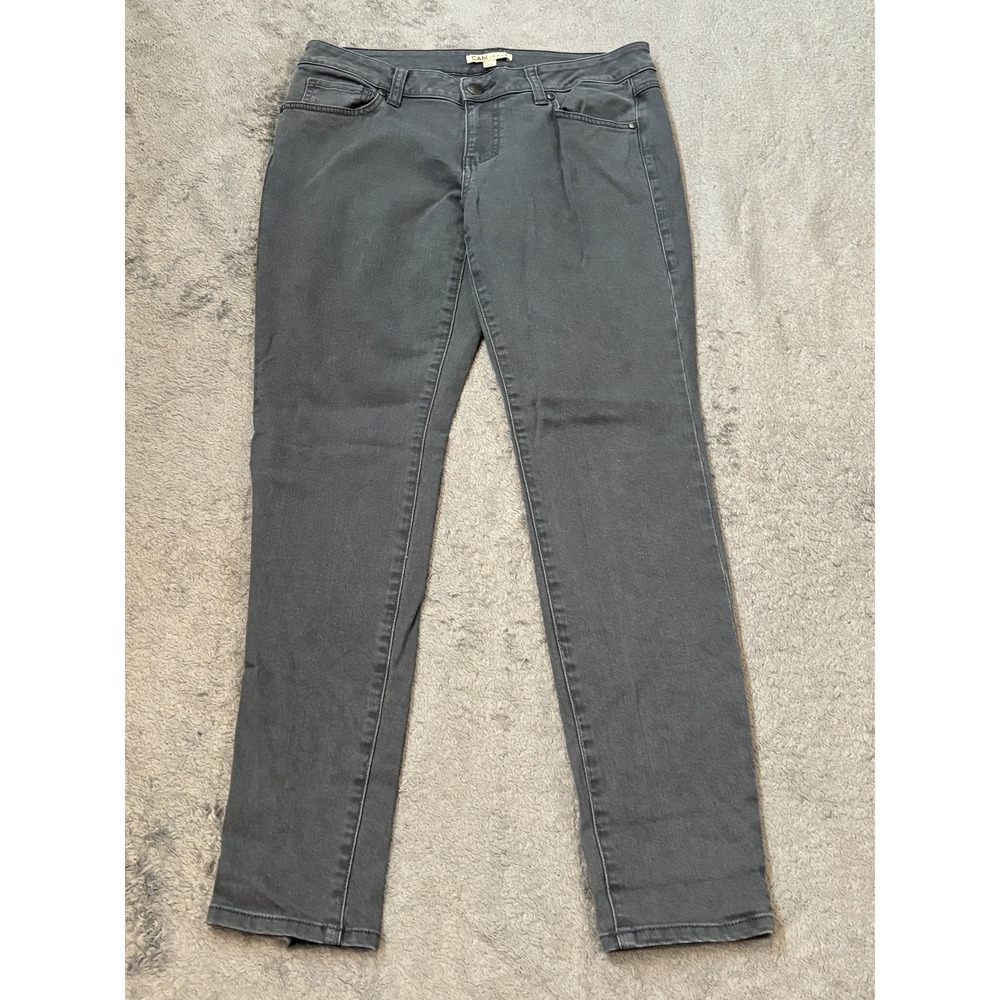 CAbi Womens Size 8 Gray Skinny Jeans Style 326 Midrise Slim Stretch Casual